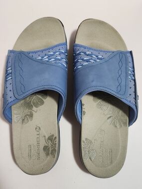 Merrell Lilyfern Slide Sandals In Blue Washed Denim Color Women Size 8